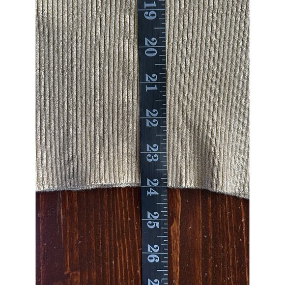 VTG Y2K Cache Gold Rhinestone Turtleneck Tunic M City Nights Holiday New Years - Picture 14 of 15